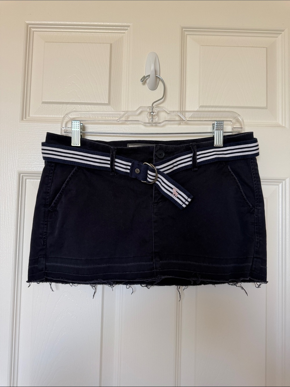 Abercrombie & Fitch Navy Mini Skirt with Striped Belt